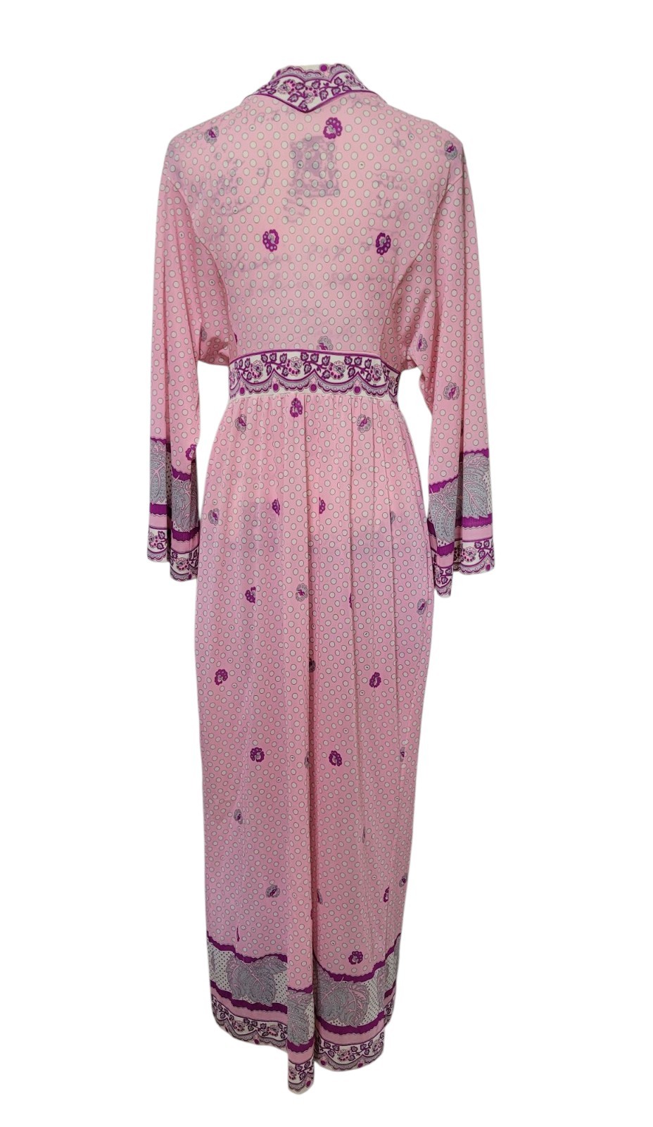 Vintage Emilio Pucci Formfit Rogers Pink Sheer Long Robe M Medium 14-16