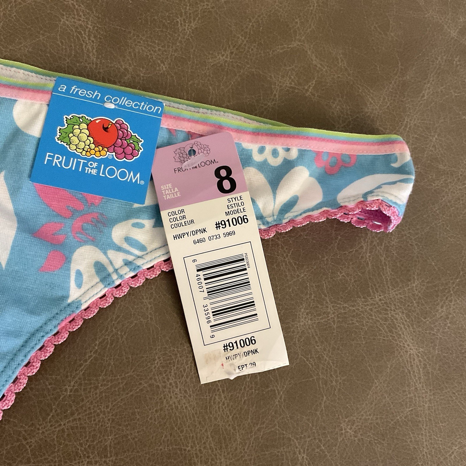 Vintage 2005 Y2K Fruit Of The Loom Thong Panties 8 NWT Floral