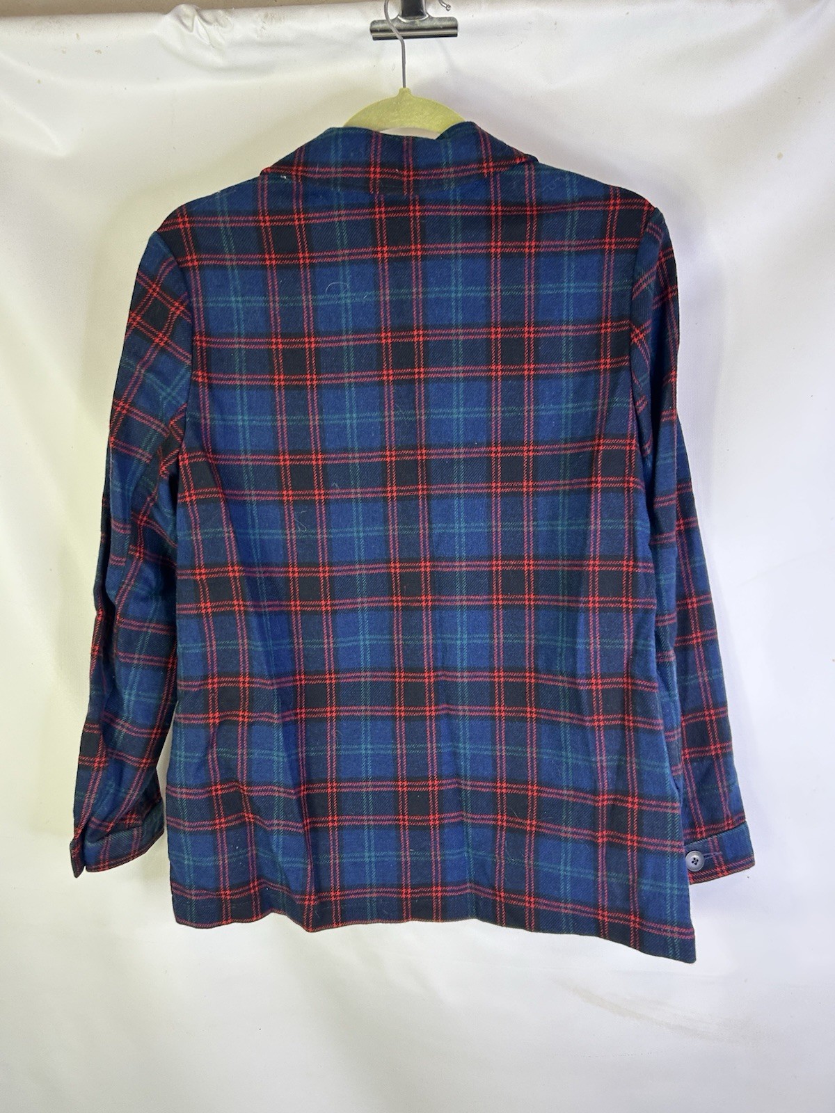 Vintage 80s Pendleton Button Shirt Womens Medium virgin Wool Rainbow Plaid USA