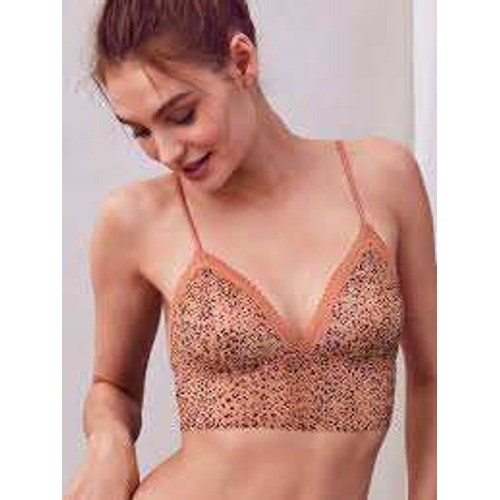 NWT Victoria&rsquo;s Secret Wireless Padded Lace Bralette Leopard Print Medium