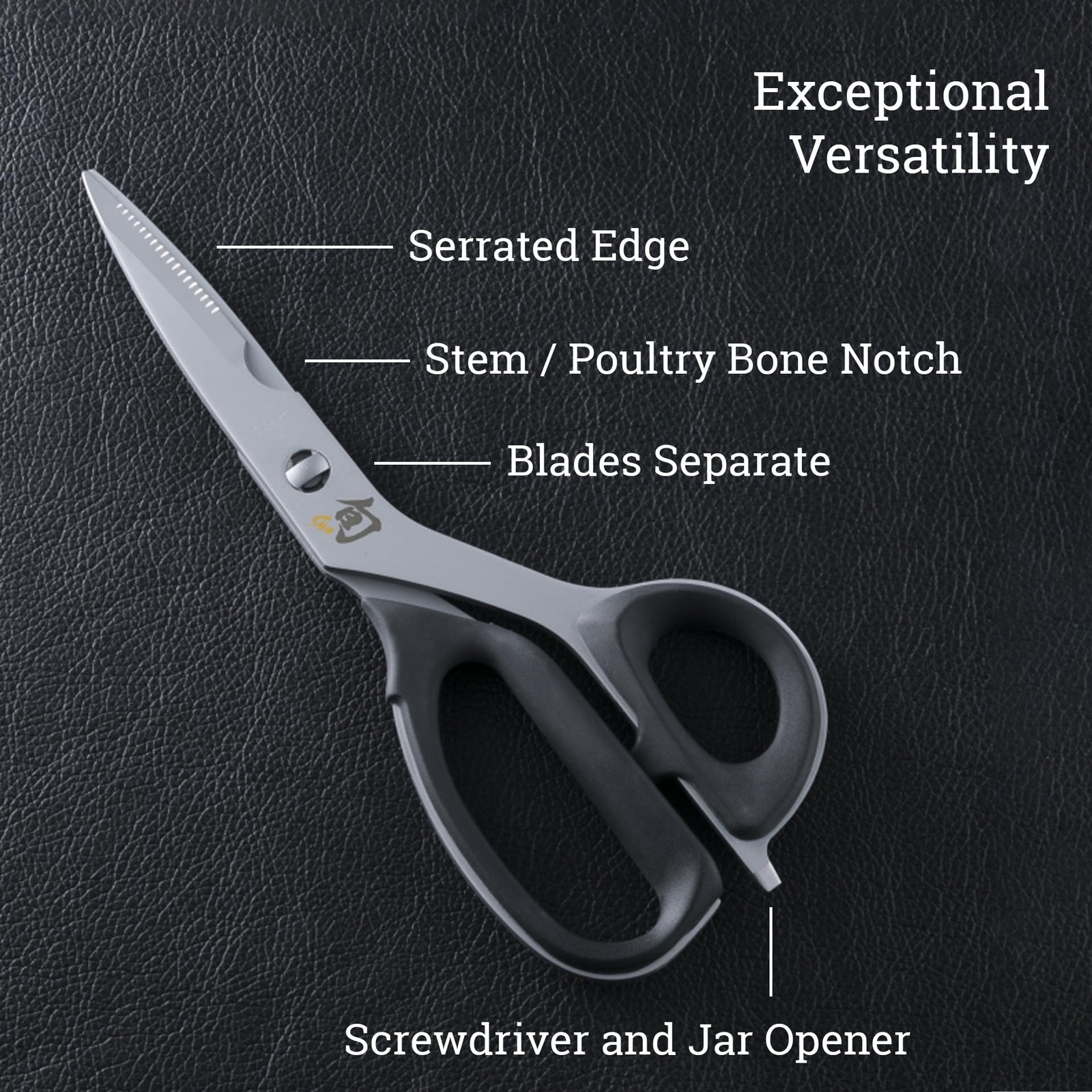 Shun Kitchen Shears, 22.6 cm, Heavy Duty Cooking Scissors, Durable 420J2 Stainle