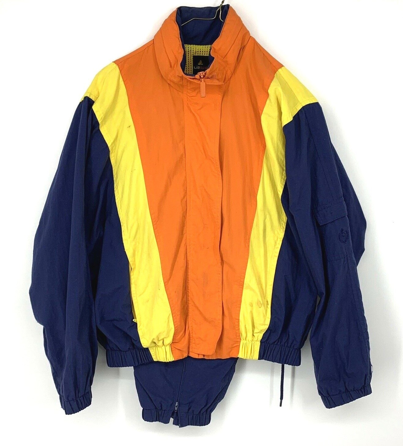 Vintage 80s 90s Liz Sport Lined Windbreaker TrackSuit Women’s Color Block Small
