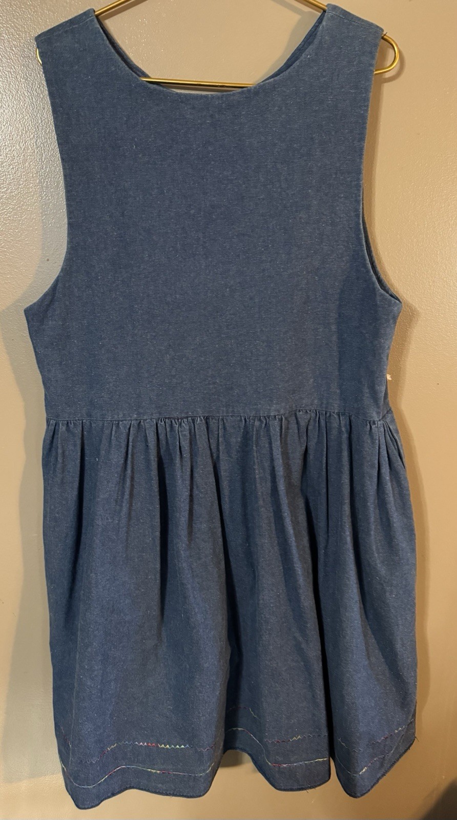 Vintage Patchwork Homemade Denim Look Noah’s Ark Dress See Measurements