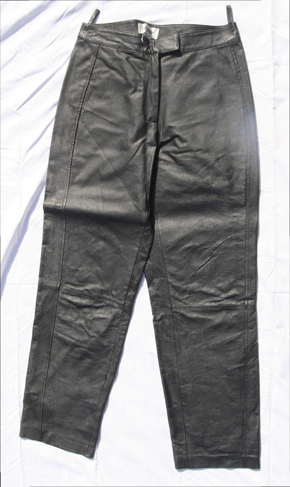 Chadwicks Bagatelle vintage black leather suit. vintage coat L pants 10