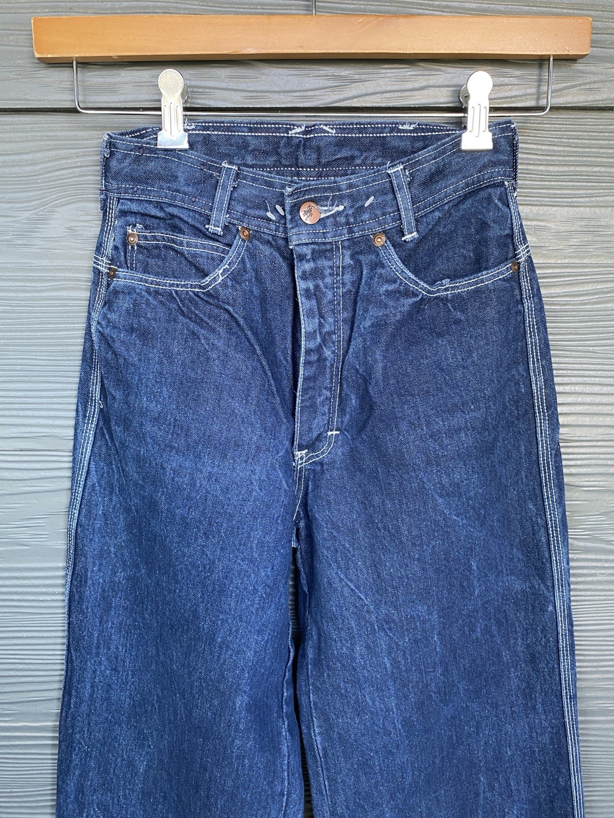 Vintage 70s San Francisco Riding Gear Wide Leg Western Jeans 25in Waist *LONG*