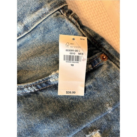 NWT Old Navy High Rise Slouchy Straight Denim Shorts Size 10