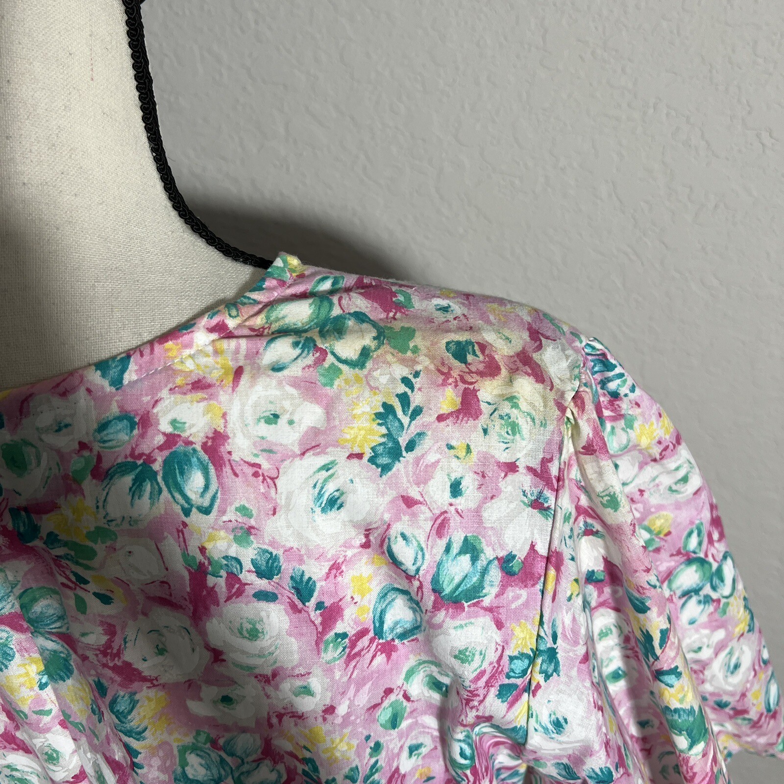 Vintage David Brown California Half Zip House Coat Mumu Dress Sz Medium Floral