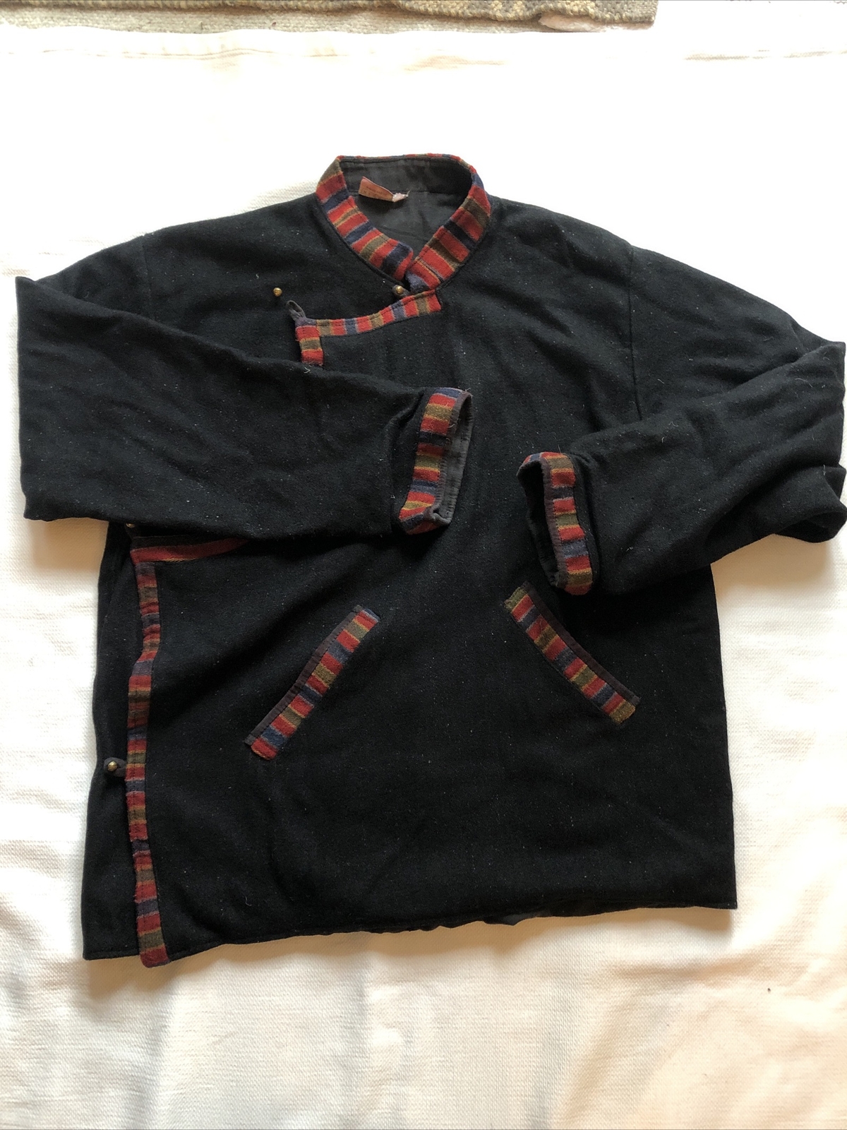 VINTAGE HANDMADE NEPAL 100% WOOL LINED JACKET SIZE MEDIUM
