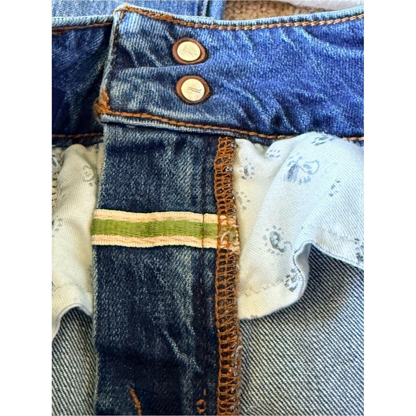 Pilcro Anthropologie Double Button Flare Jeans Medium Wash Size 26 Boho