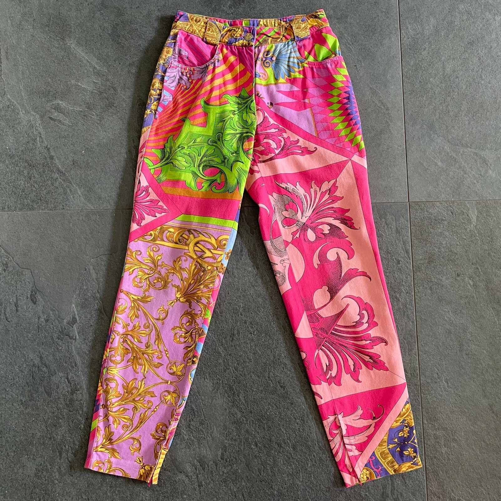GIANNI VERSACE jeans w/ iconic Multibarocco print size IT 40 from S/S 1992