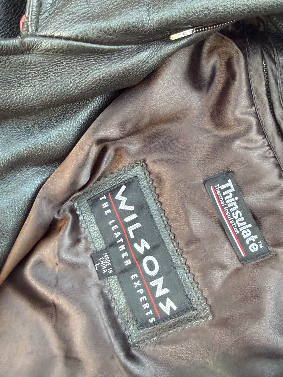 Vintage Wilson&rsquo;s Leather embellishments 90s jacket size large belt loop