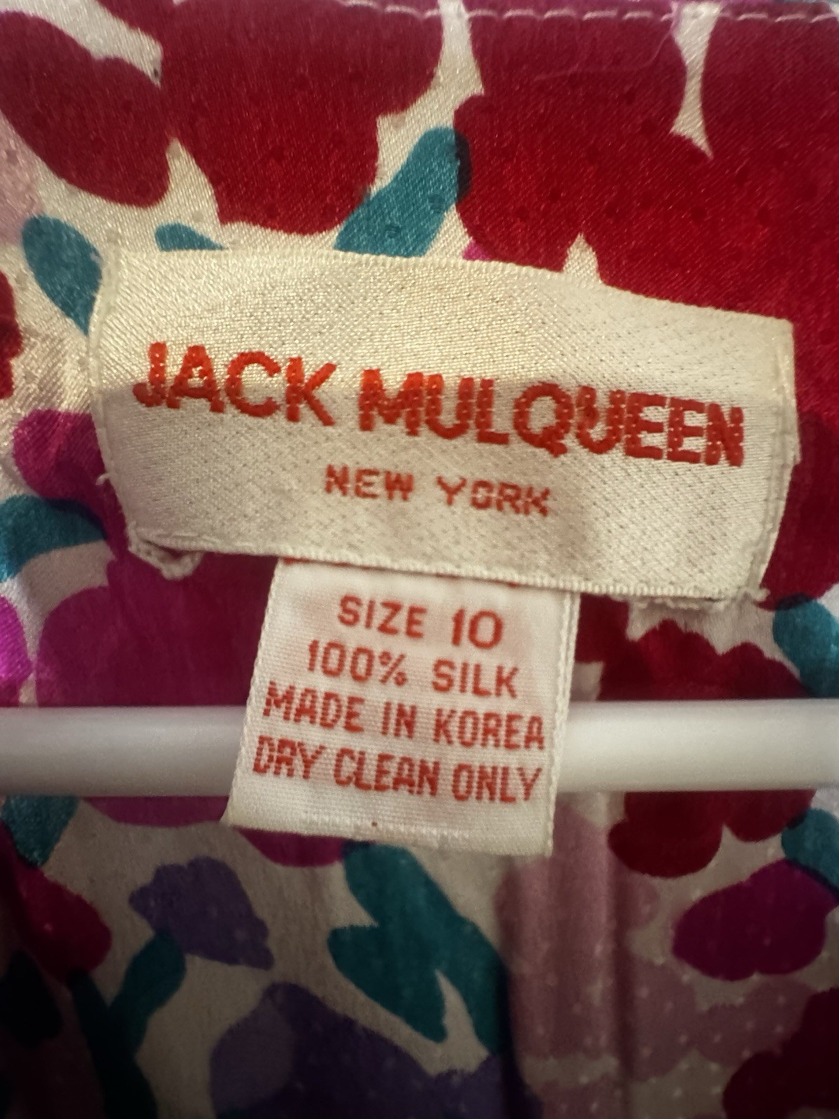 Vintage Jack Mulqueen Silk Dress Floral Wrap Peplum 80s 90s Cottagecore 10