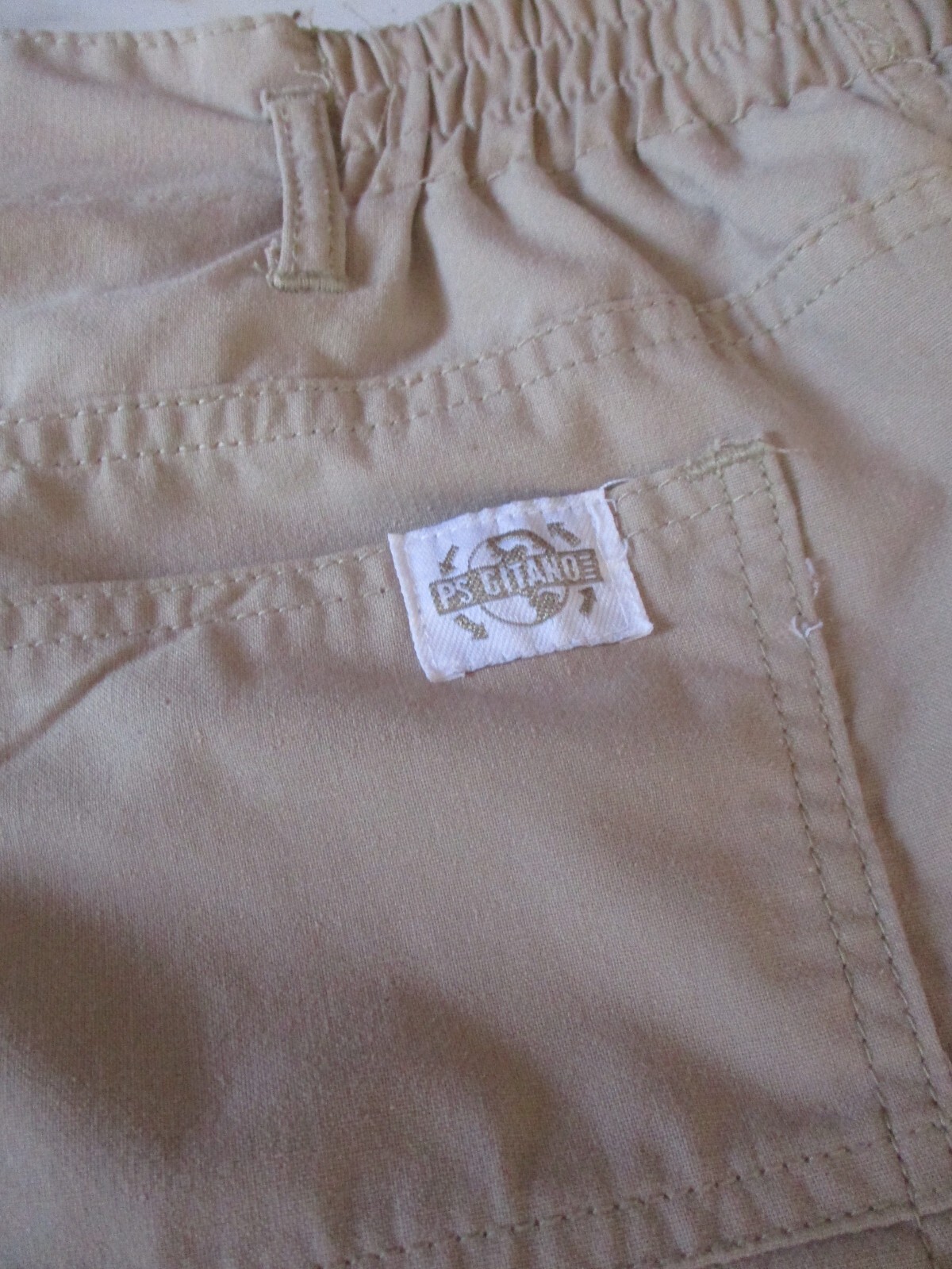 P.S. Gitano Pants Size 36/22W Reg.Beige -Zip/Button/Elastic/ Belt Loops Waist