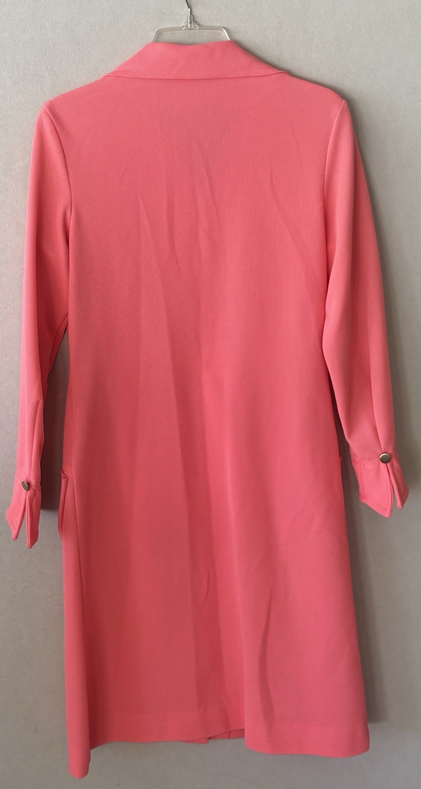 1960S Vintage Salmon Pink Peach Dress Full Button front David Crystal Fashion