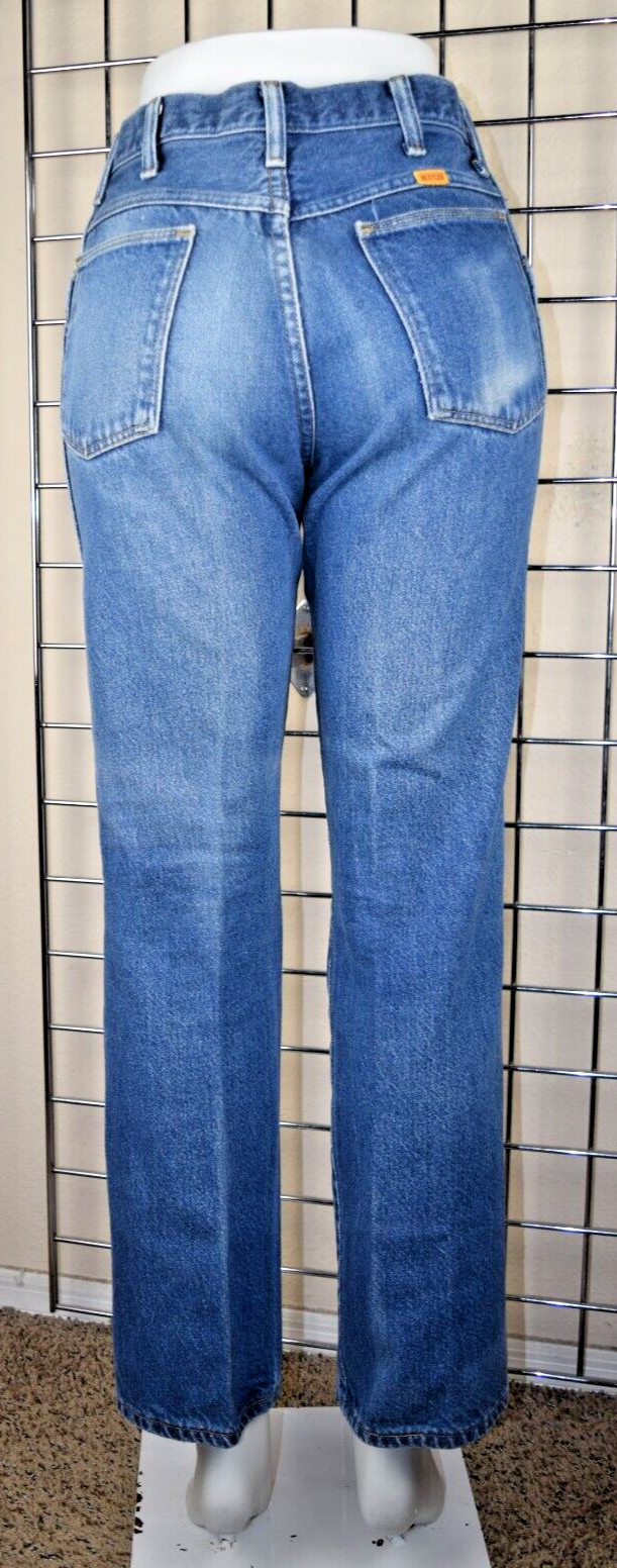 Vintage Jeans Rustler by Wrangler 28 x 29 Blue Fade 70s 80s Straight Leg MadeUSA