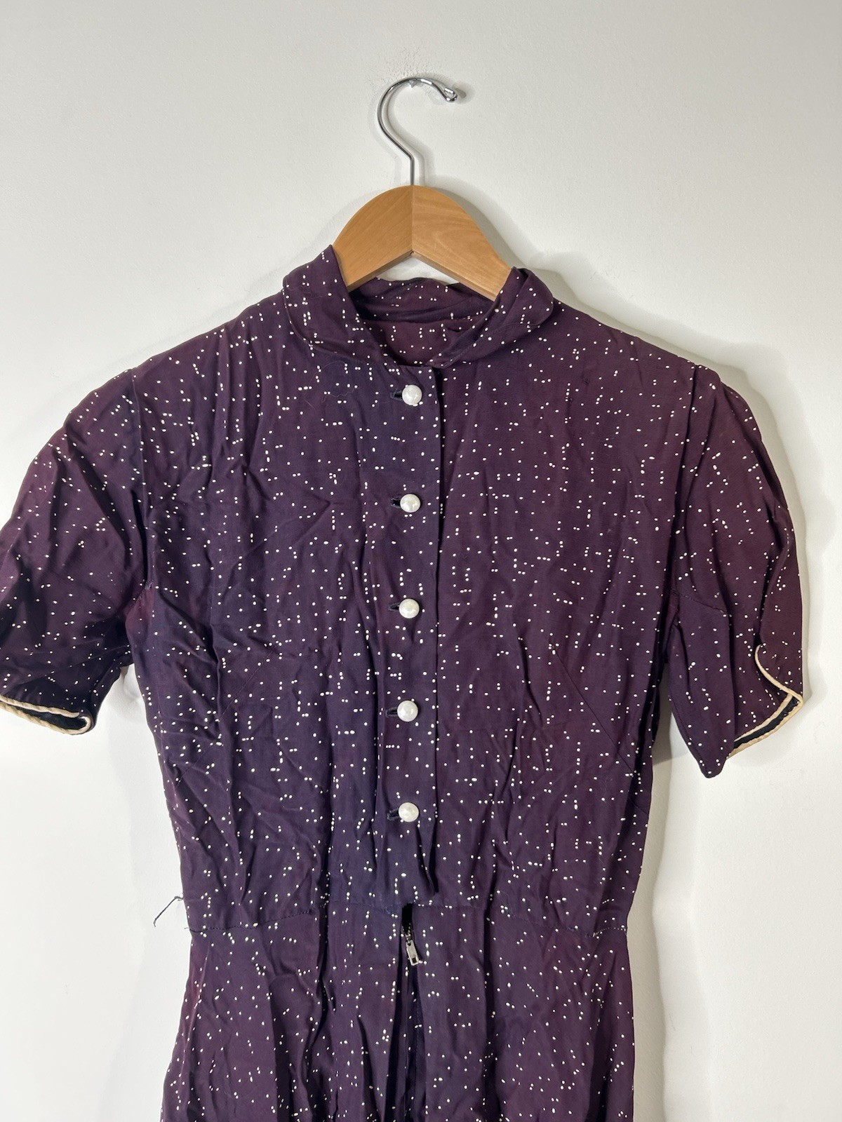 Vintage 1950’s Dress Women’s Purple Speckled Fit Flare Everyday Causal
