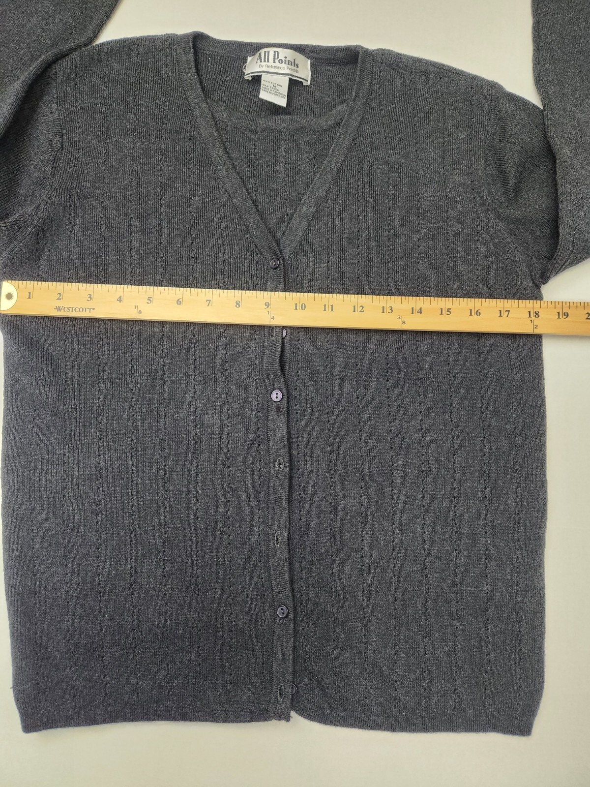 Vintage All Points by Reference Point Women&rsquo;s Gray Knit Cardigan W/ Tank Sz M