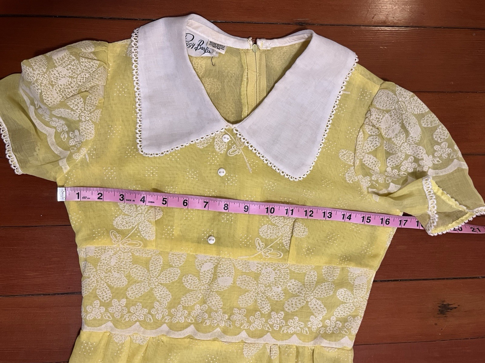 Vintage 1960s 1970s Peggy Barker Yellow Floral Shirt Dress Maxi Mod 60s 70s