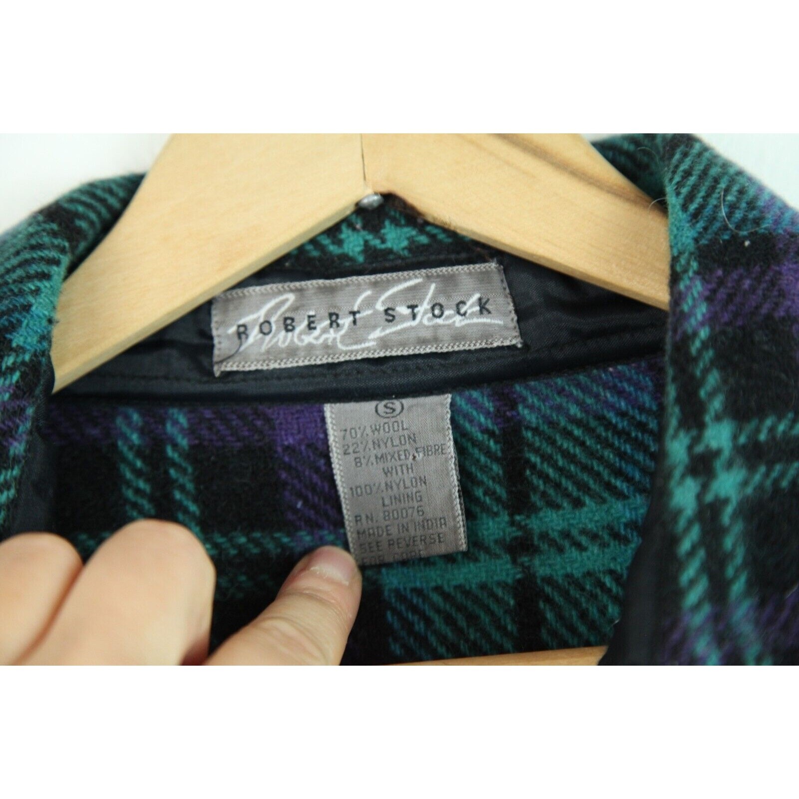 Womens Shacket Small Vintage Wool Plaid Shirt Oversize Baggy Cabincore Grunge
