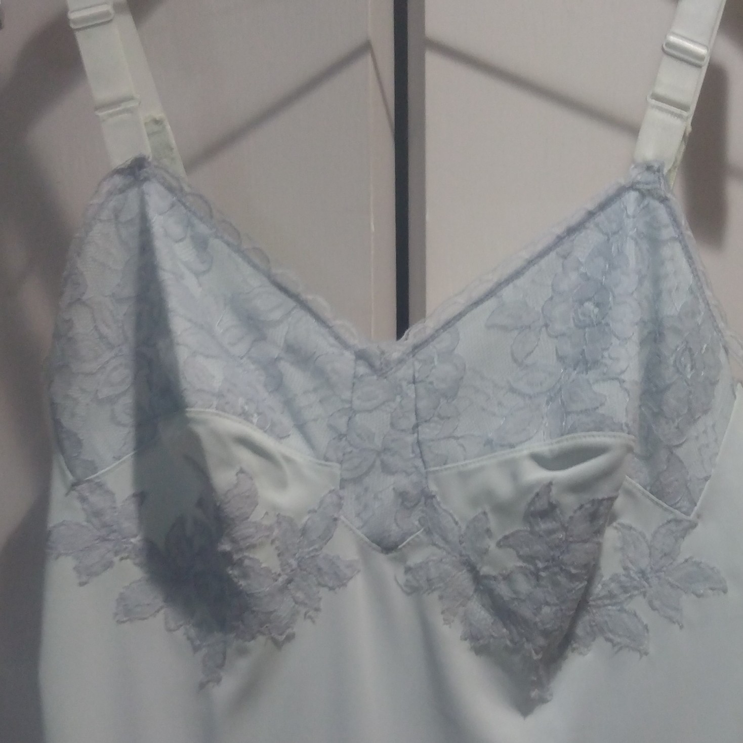 Vintage Charmode Light Blue Nylon Full Slip size 34 small