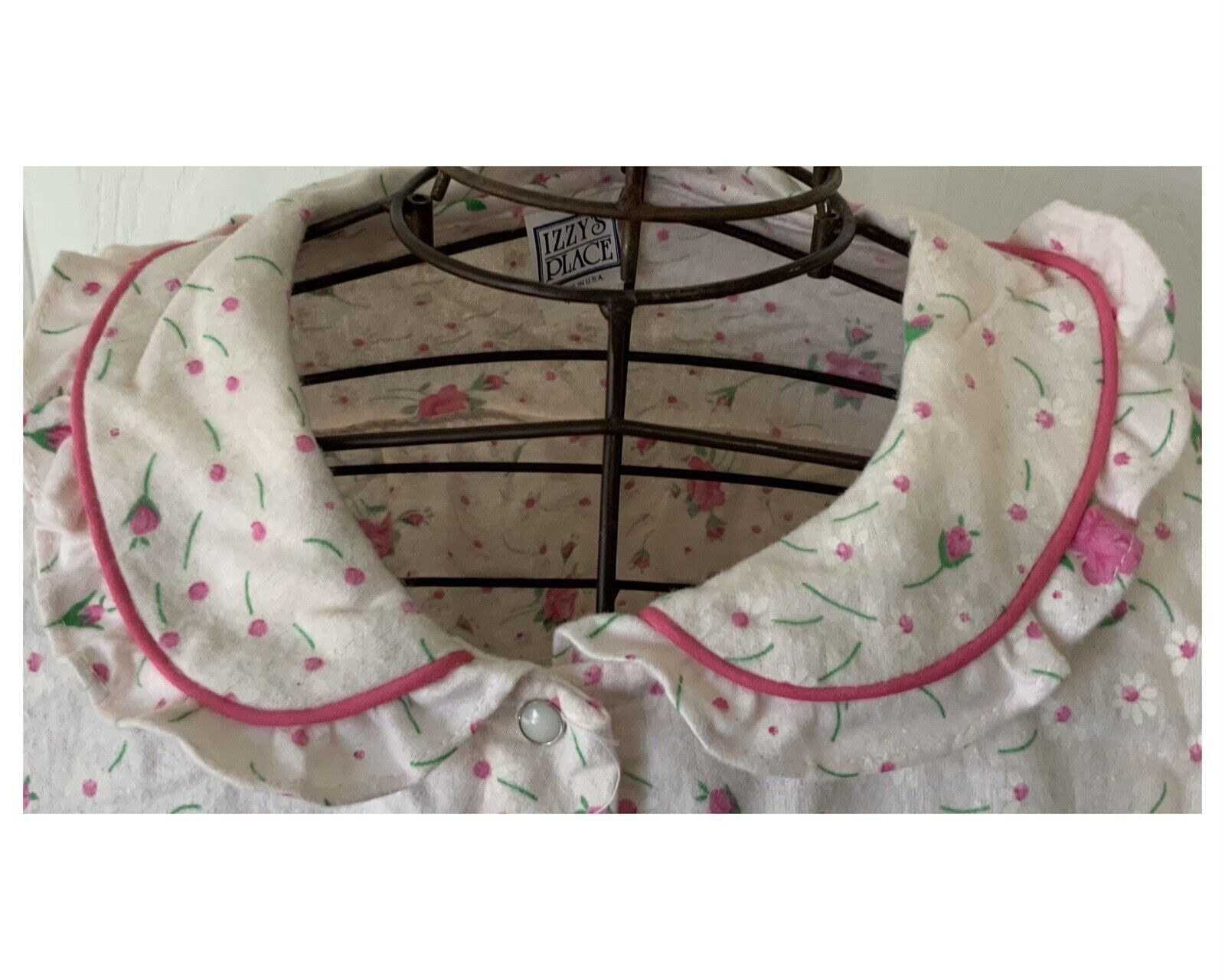 Vtg Izzy&rsquo;s Place Womens Robe/ Housecoat 100% Cotton Pink Floral Sz 44-24½ – NWT