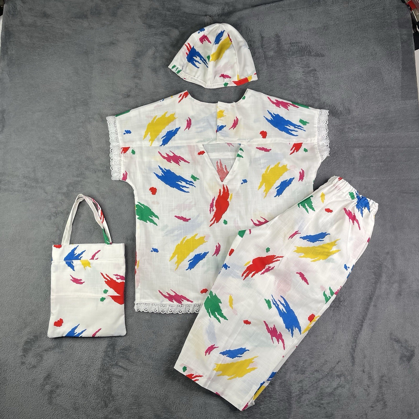 Vintage 80s Art Teacher Outfit Womens Set Artsy Retro Painter Kidcore Eclectic