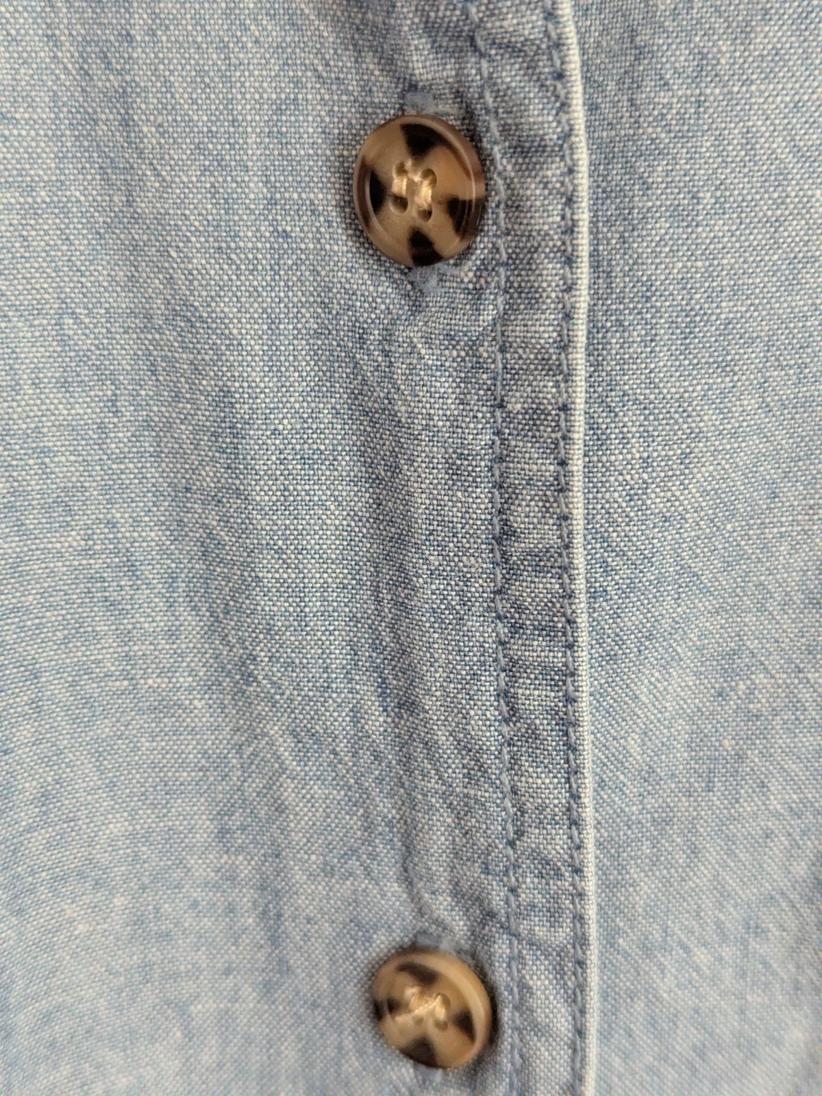 90s Womens Blue Chambray Shirt Aztec Tribal Boho 16P Western Cowgirl Button Up