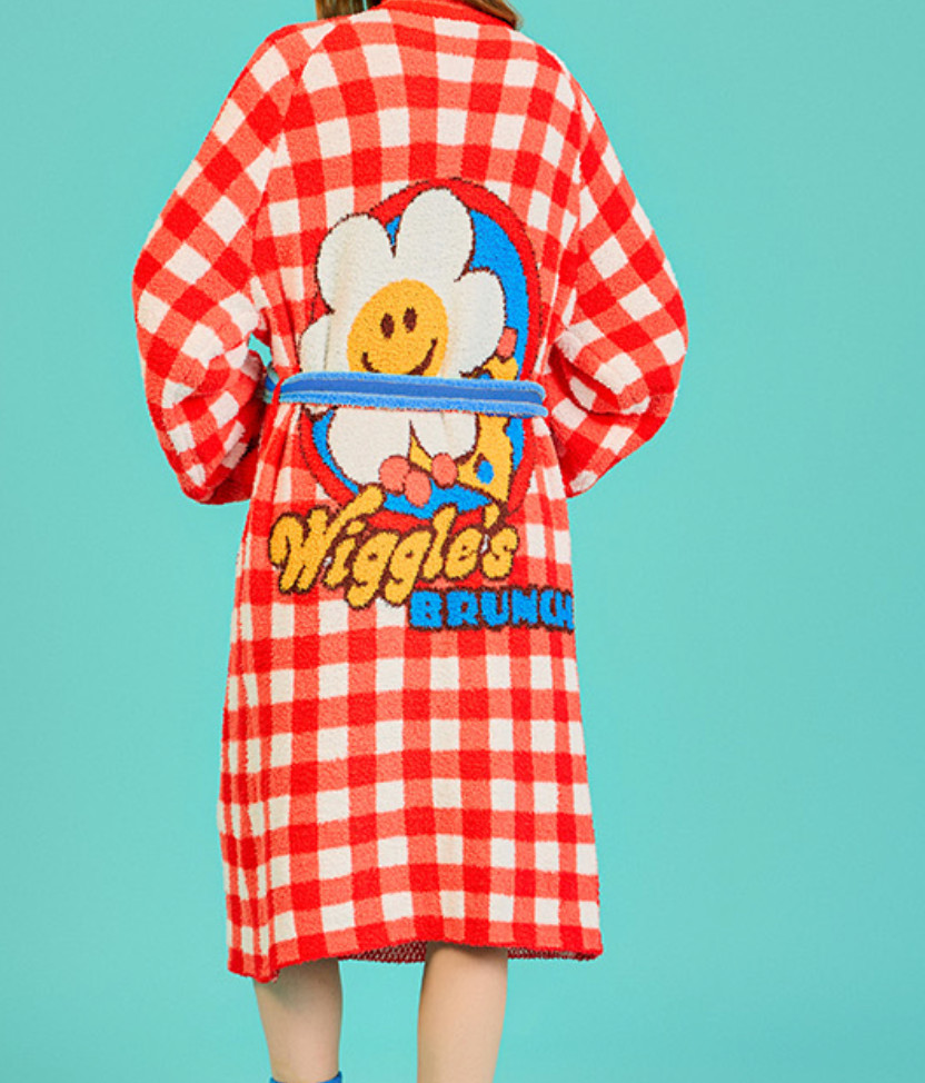 Wiggle Wiggle Pocket Lounge Long Bathrobe Night Fluffy Soft Dressing Gown