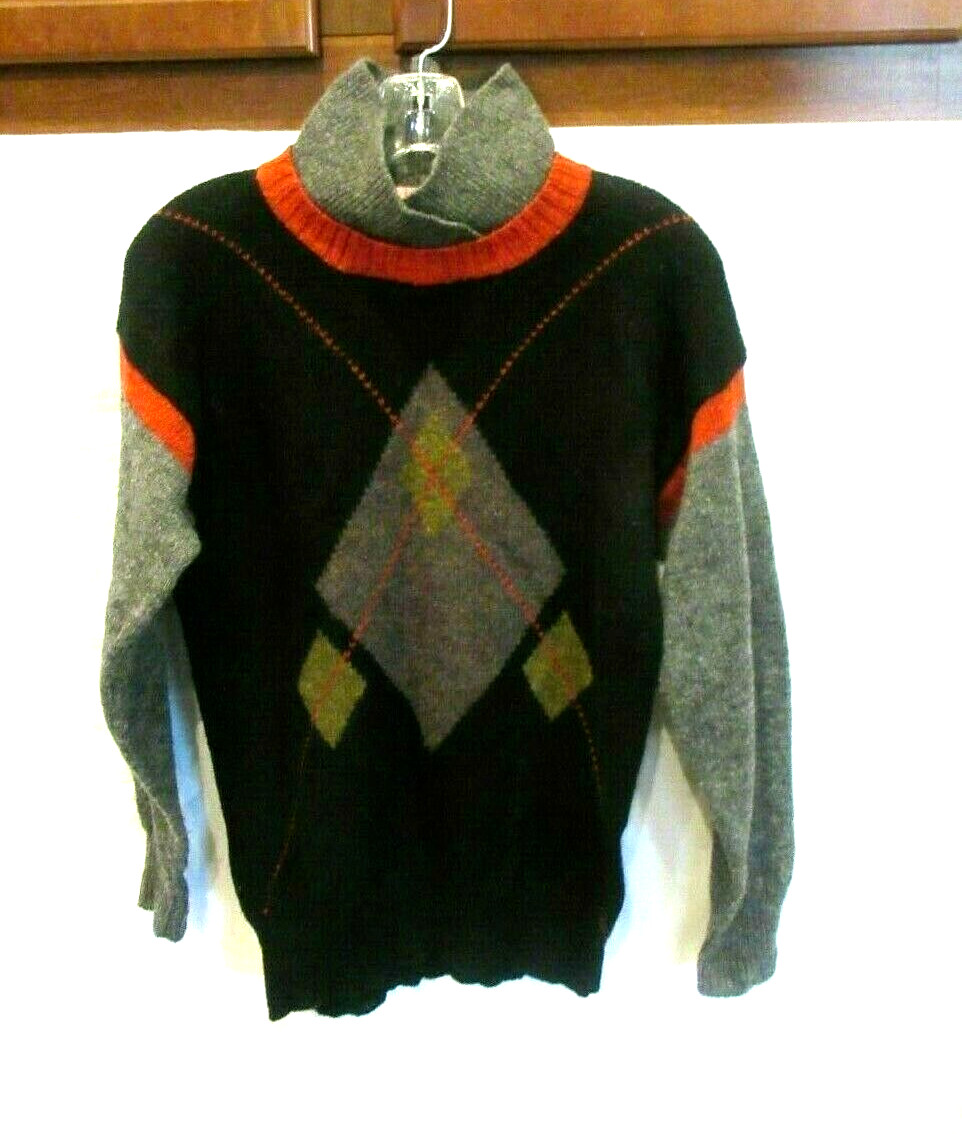 French Connection black gray and red sweater top, 40&Prime; chest, c. 1980s
