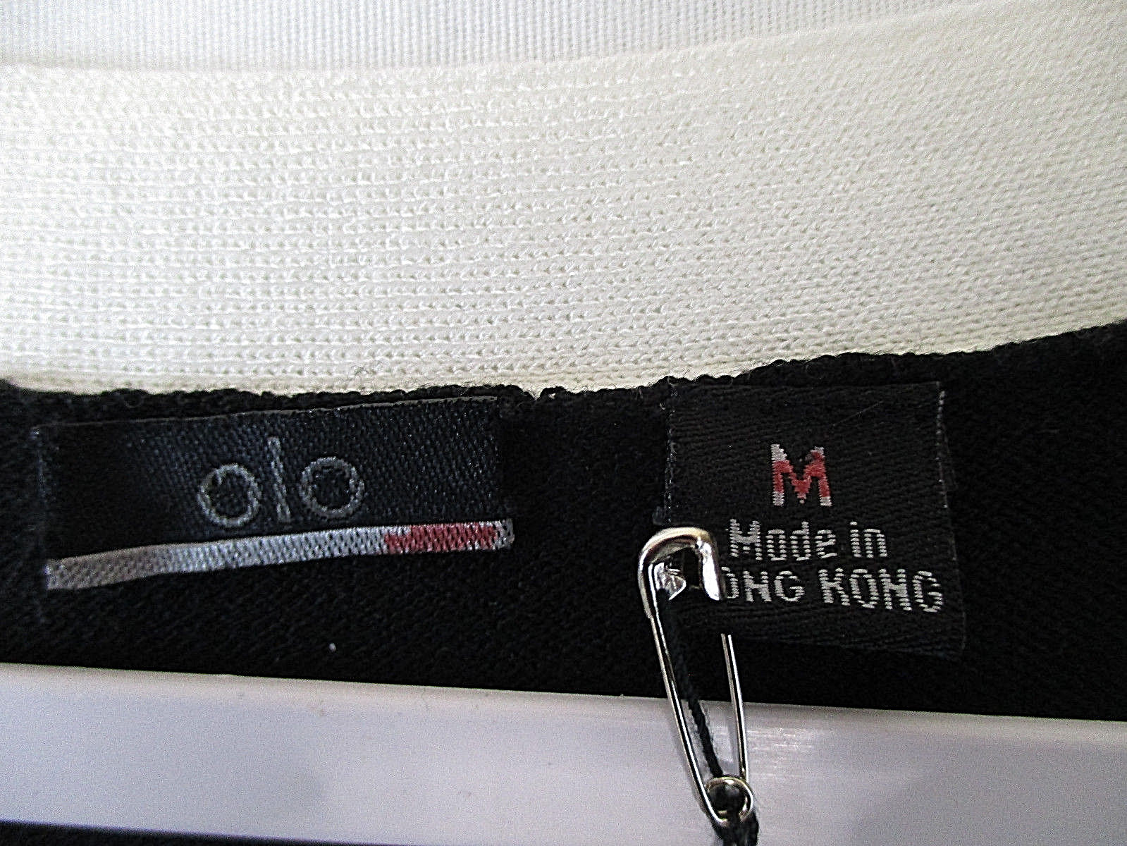 NWT OLO Black/Ivory Square Neck Lightweight Career Sweater $105 Women&rsquo;s Size M