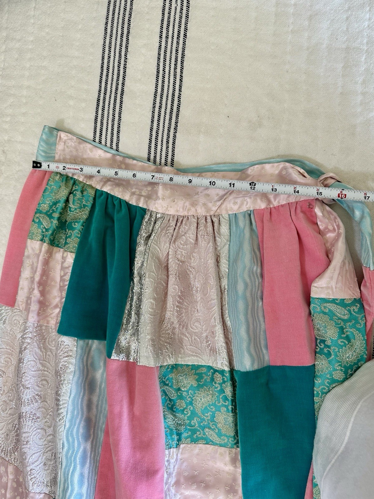 Vtg Patchwork Maxi Skirt Womens Medium Colorblock Boho Cottagecore 70&rsquo;s Retro