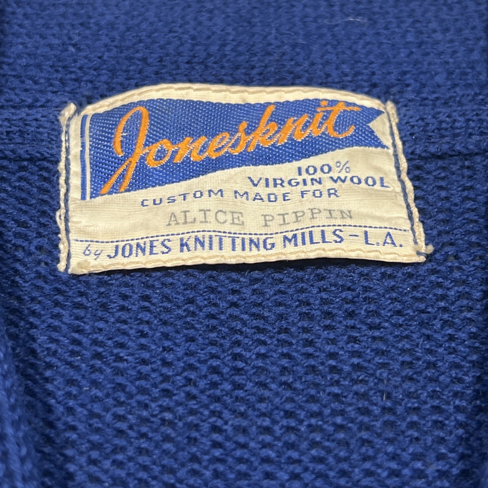 Vintage Jonesknit Varsity School Sweater Wool Women’s School Patch Stains Holes