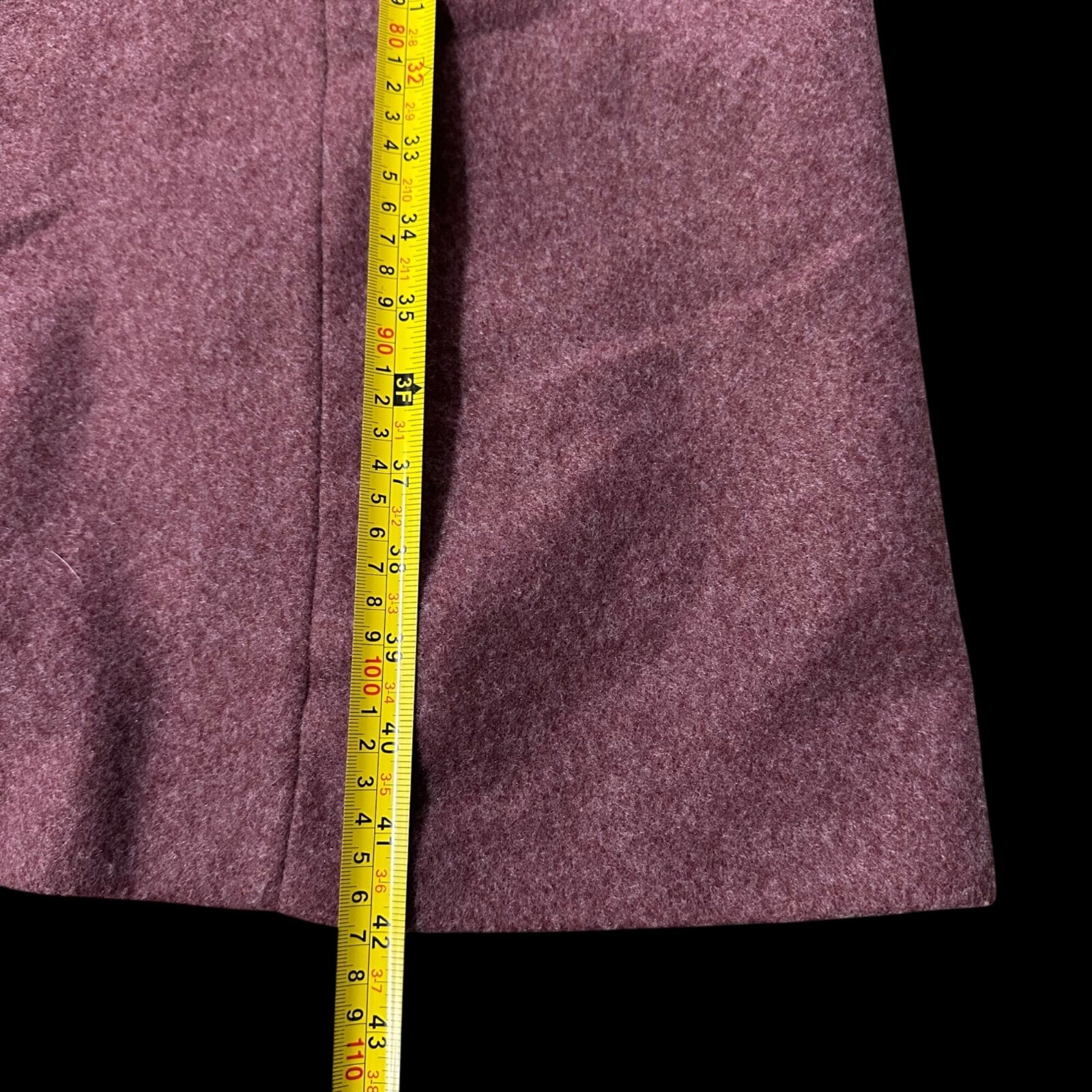 Vintage Womens Coat Sears Button Closure Pockets Mauve Pink 1980s Retro Long