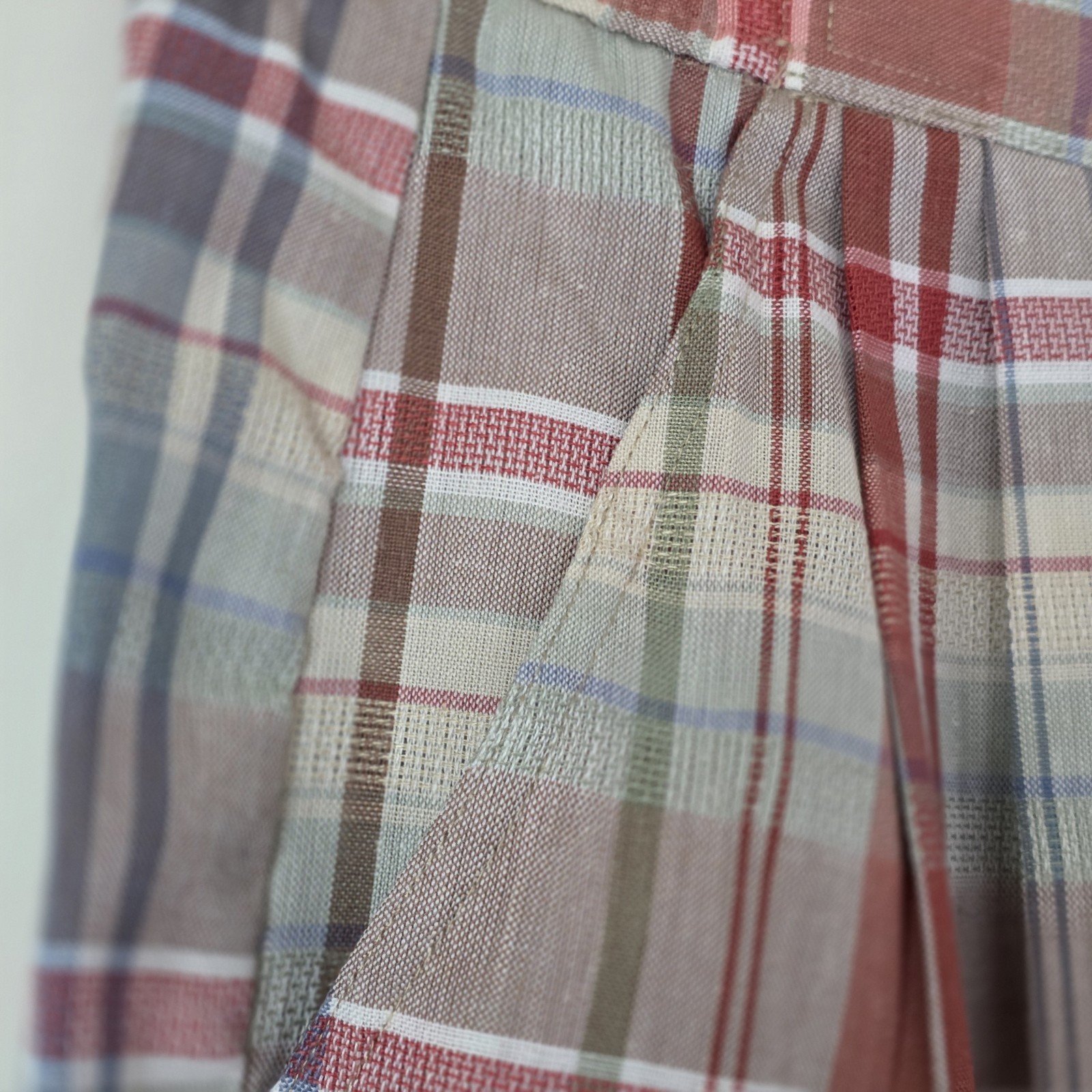 Vintage 90s Koret Plaid 2 Piece Matching Set Women Blouse Culotte Shorts Country