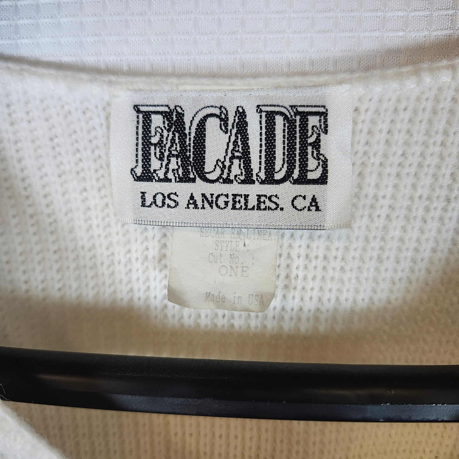 Vintage Facade Los Angeles White Floral Embellished Sweater 3D Roses Gold Lace