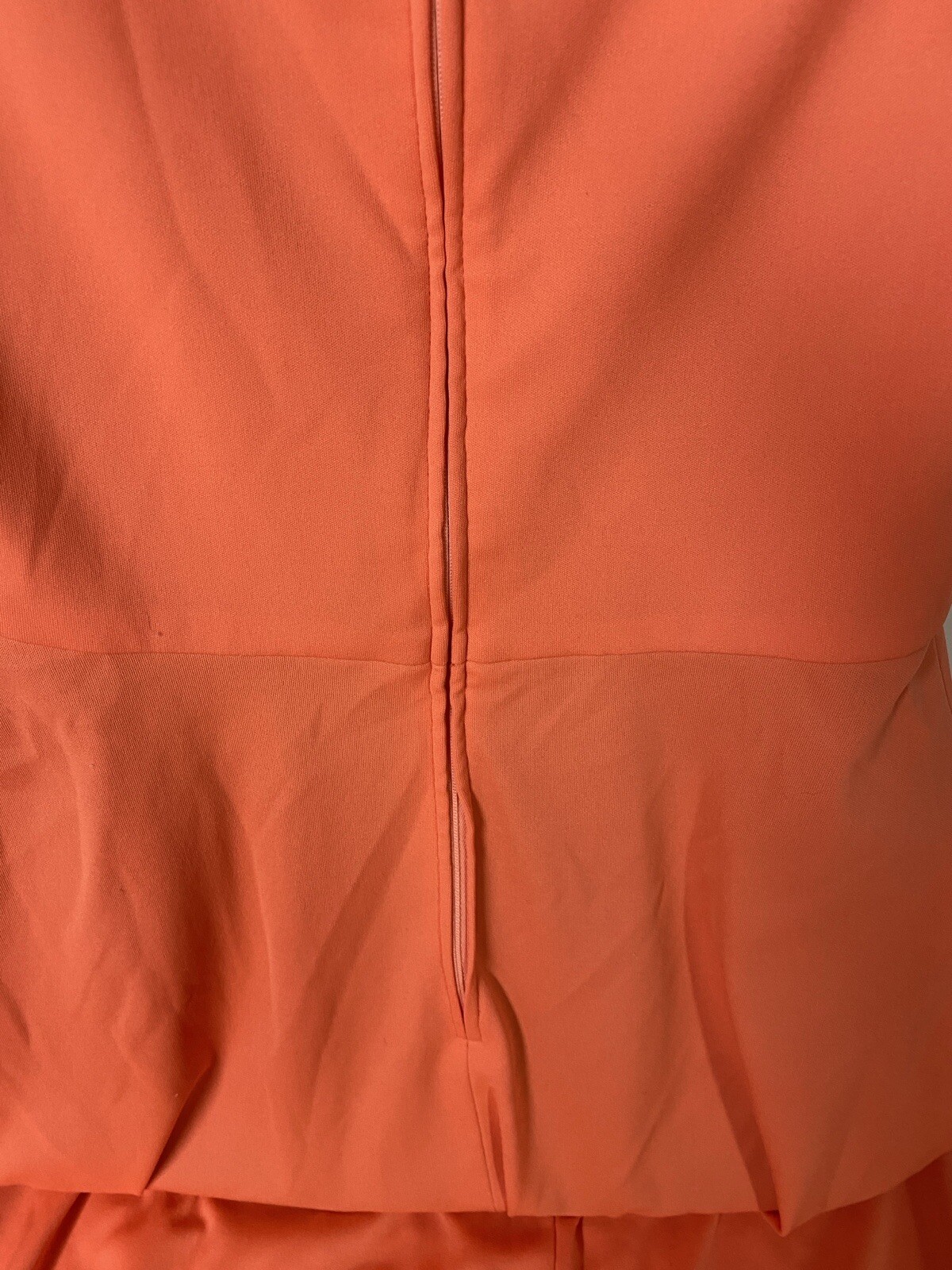 Anne Fogarty 1970s Orange Peek A Boo V-Neck Sleeveless Dress Size 12