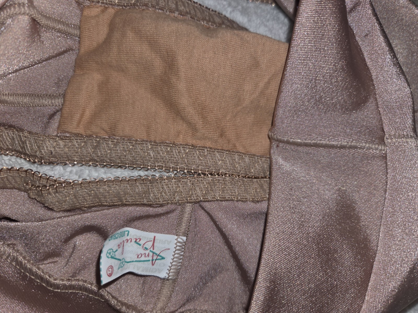 NWT Vintage Beige Ana Paula Lingerie Hicut Panty Medium Large See Pics