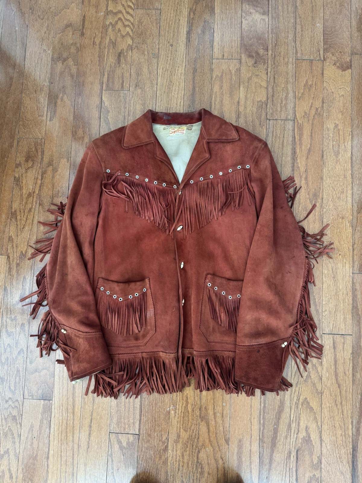 Vintage 1960s Sylvia Mexico Suede Fringe Jacket Boho Western