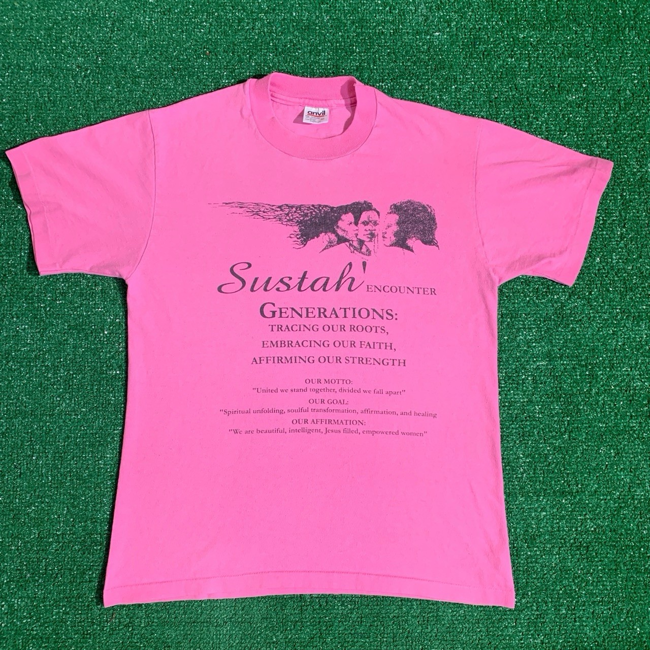Vintage 90s Sustah’ Encounters Pink Graphic Tee Black Women History
