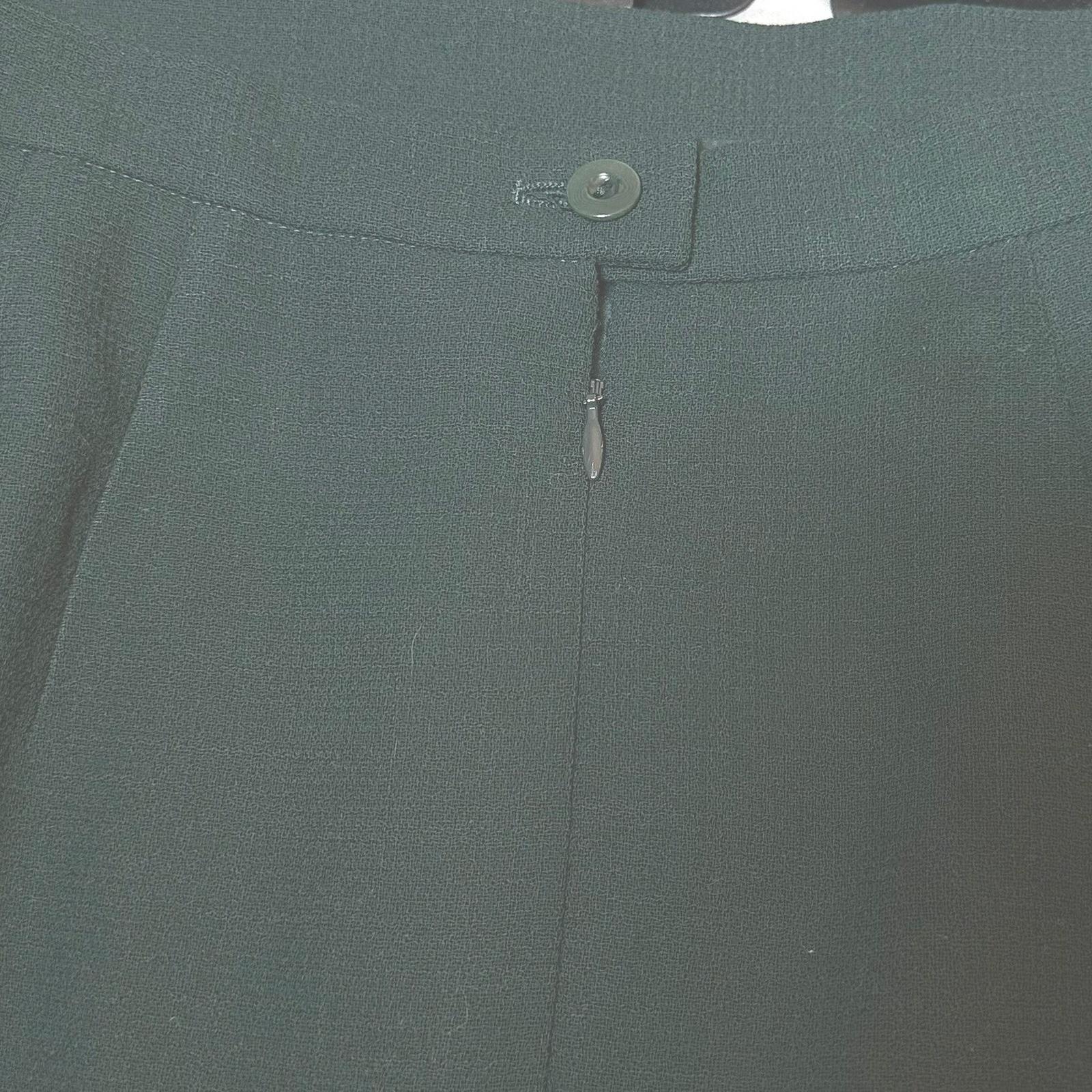 Escada Margaretha Ley Vintage Forest Green Pure New Wool Pencil Skirt 38 Classic