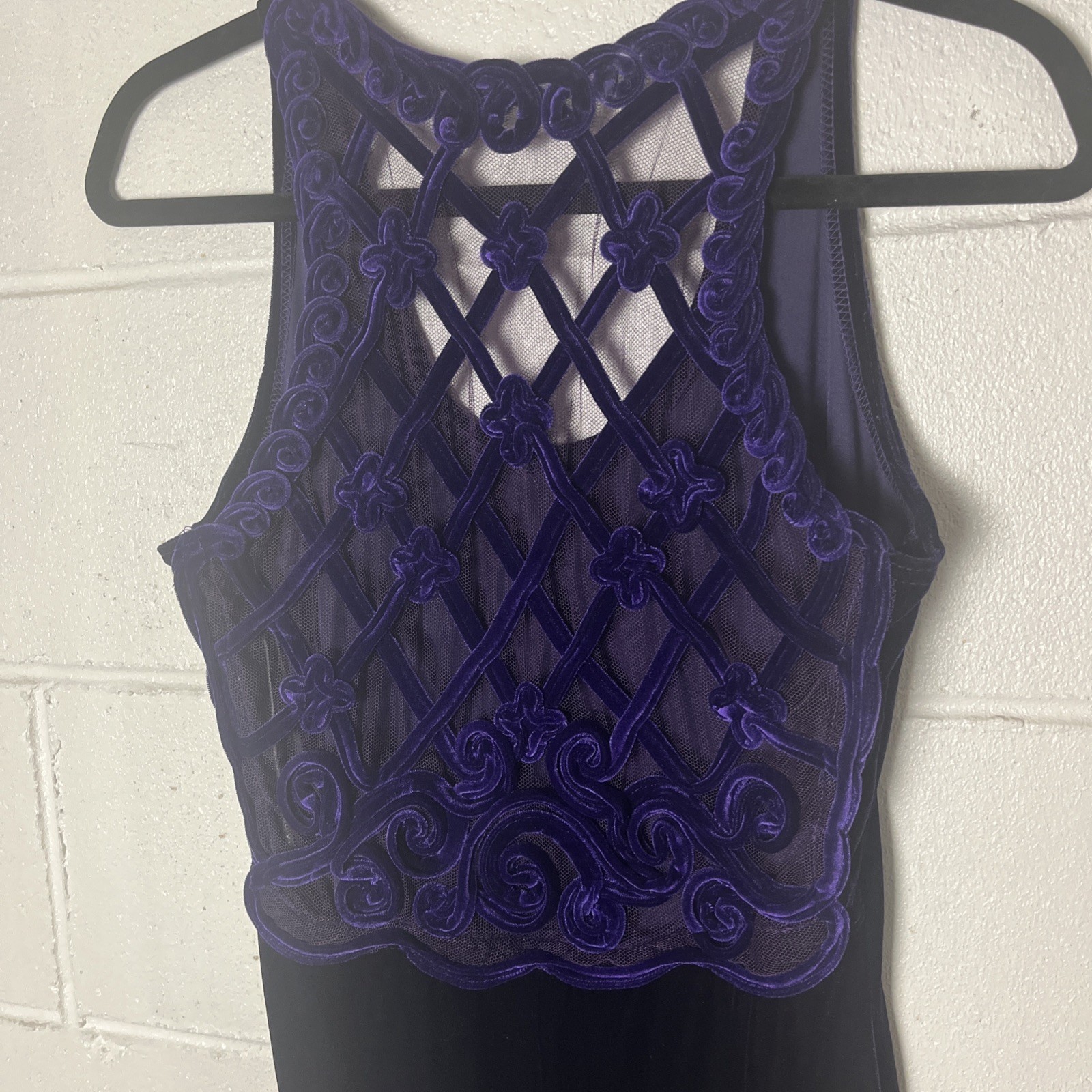 Vintage Jessica McClintock For Gunne Sax Deep Purple Velvet Dress Size 7/8