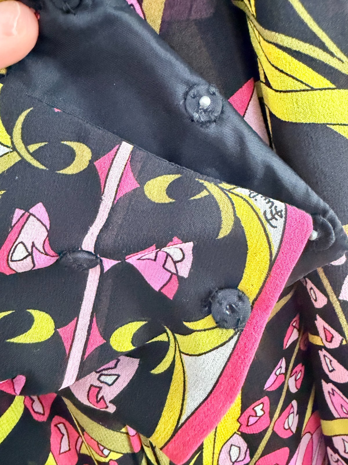 Vintage Emilio Pucci Maxi Dress 8 Floral Print Empire Waist Italy Saks