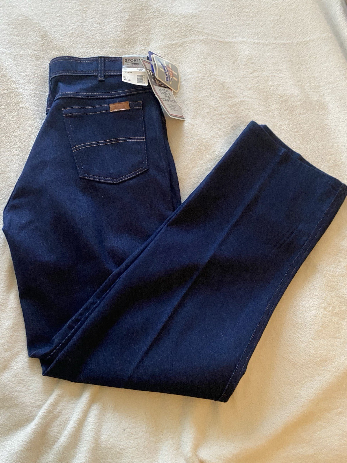 Vintage Big Smith Jeans Sports Comfort Stretch NOS 80s 36×34 Talon Zip BNWT