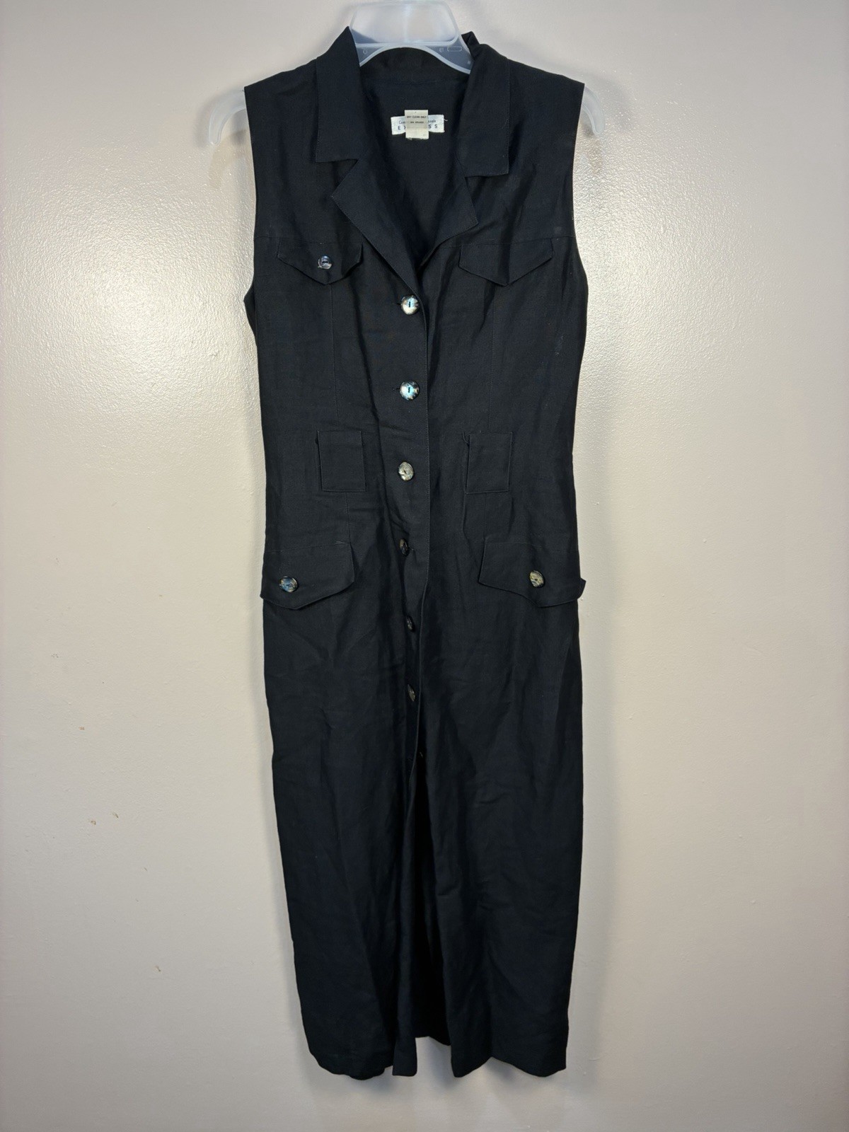VTG 90s Express Raime Cotton Button Front Maxi Pencil Dress 7/8 M