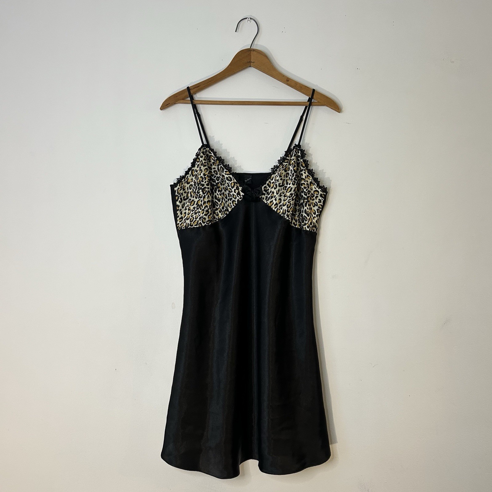 90s Mini Slip Dress Black Leopard Print 36-38 Inch Bust Sabrina Carpenter Fairy