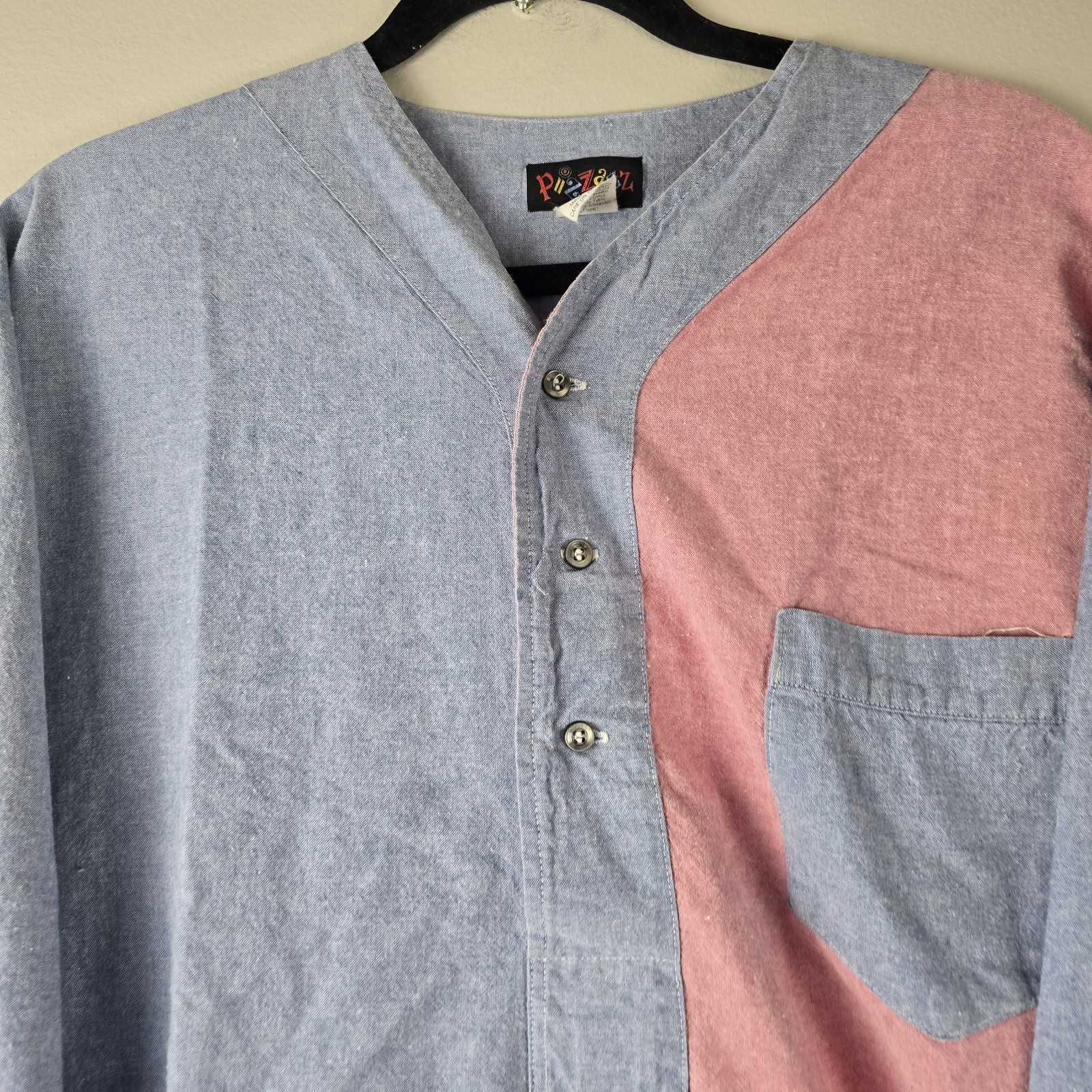 Vintage 90&rsquo;s Pizzazz Paneled Shirt Dress Oversized L/XL