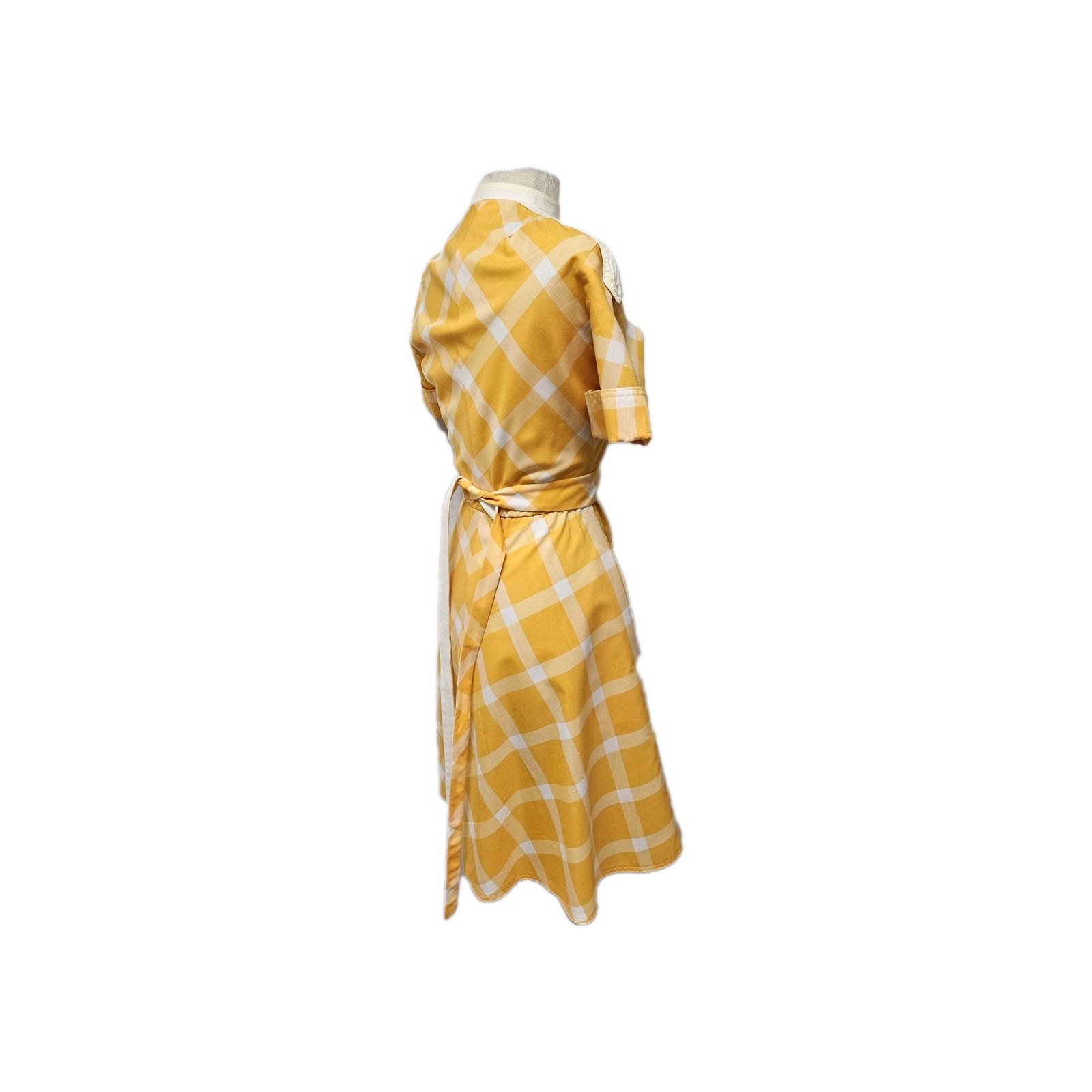 Vintage 1950’s Yellow Gingham Adorable Cotton Tea Dress By Montaldos Size 4