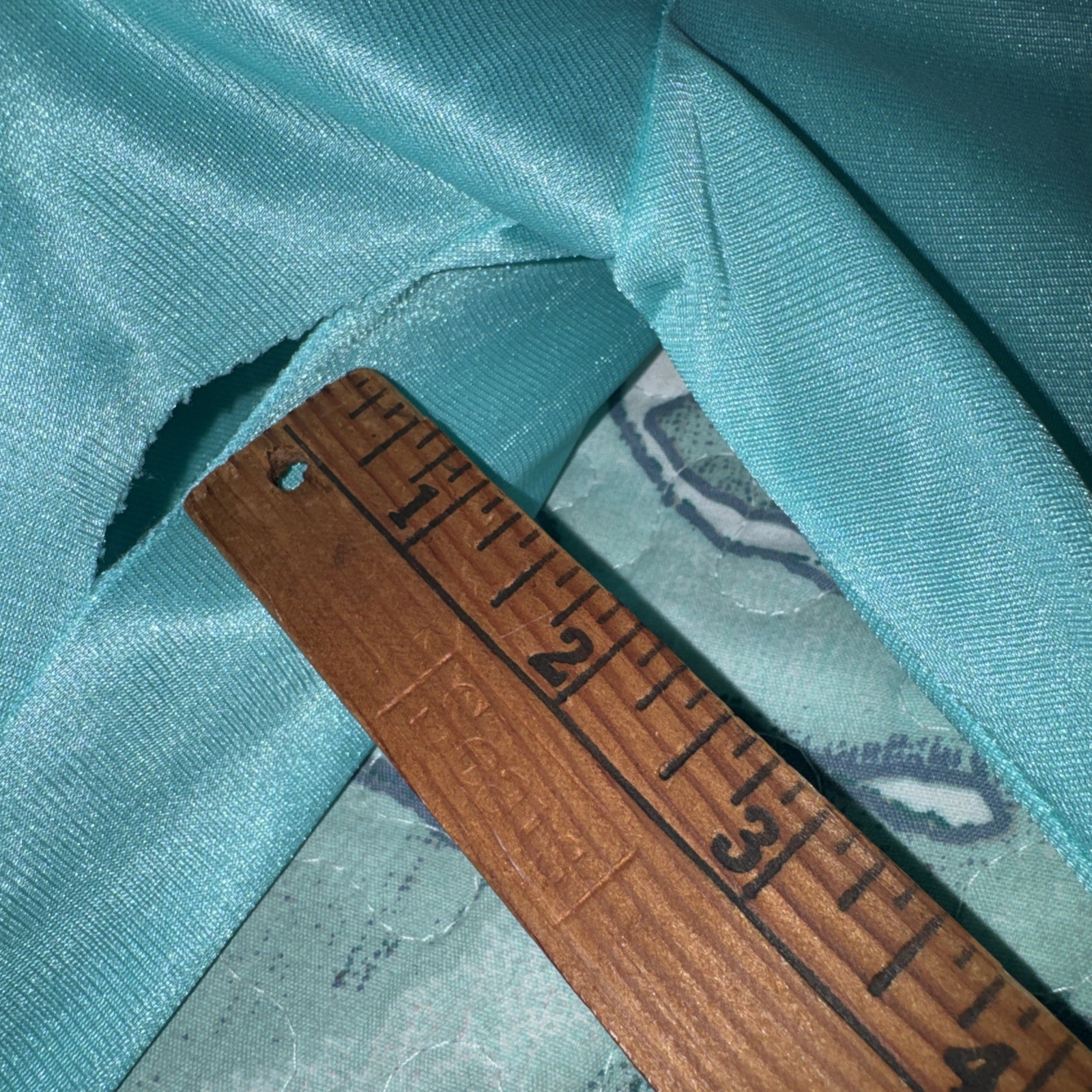ERICA LOREN Vtg 1970s NYLON Pajama Set AQUA Blue Lace Trim SMALL Boho