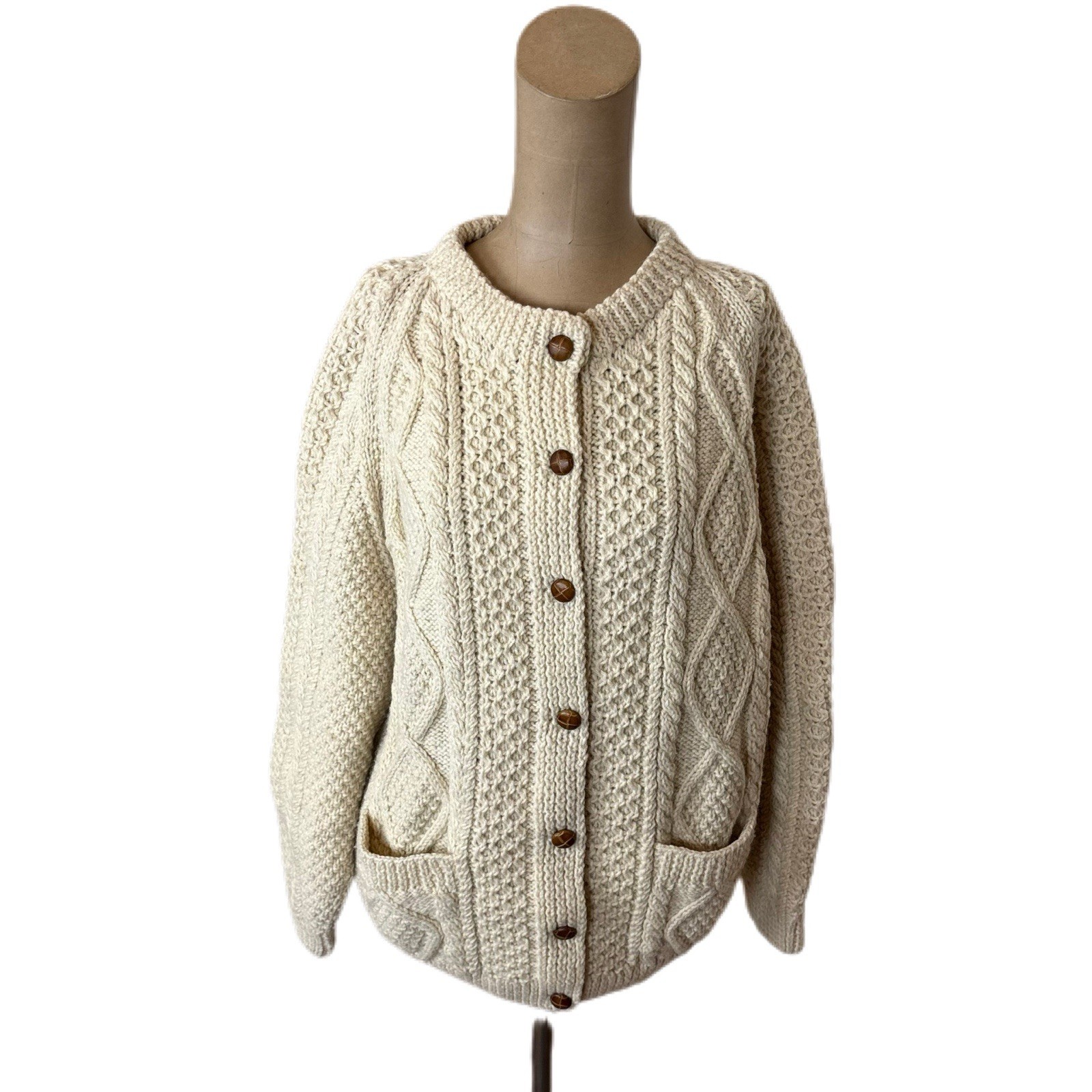 Vintage Purple Heather Handkint Moriarty Textiles Wool Cardigan Ireland Size M