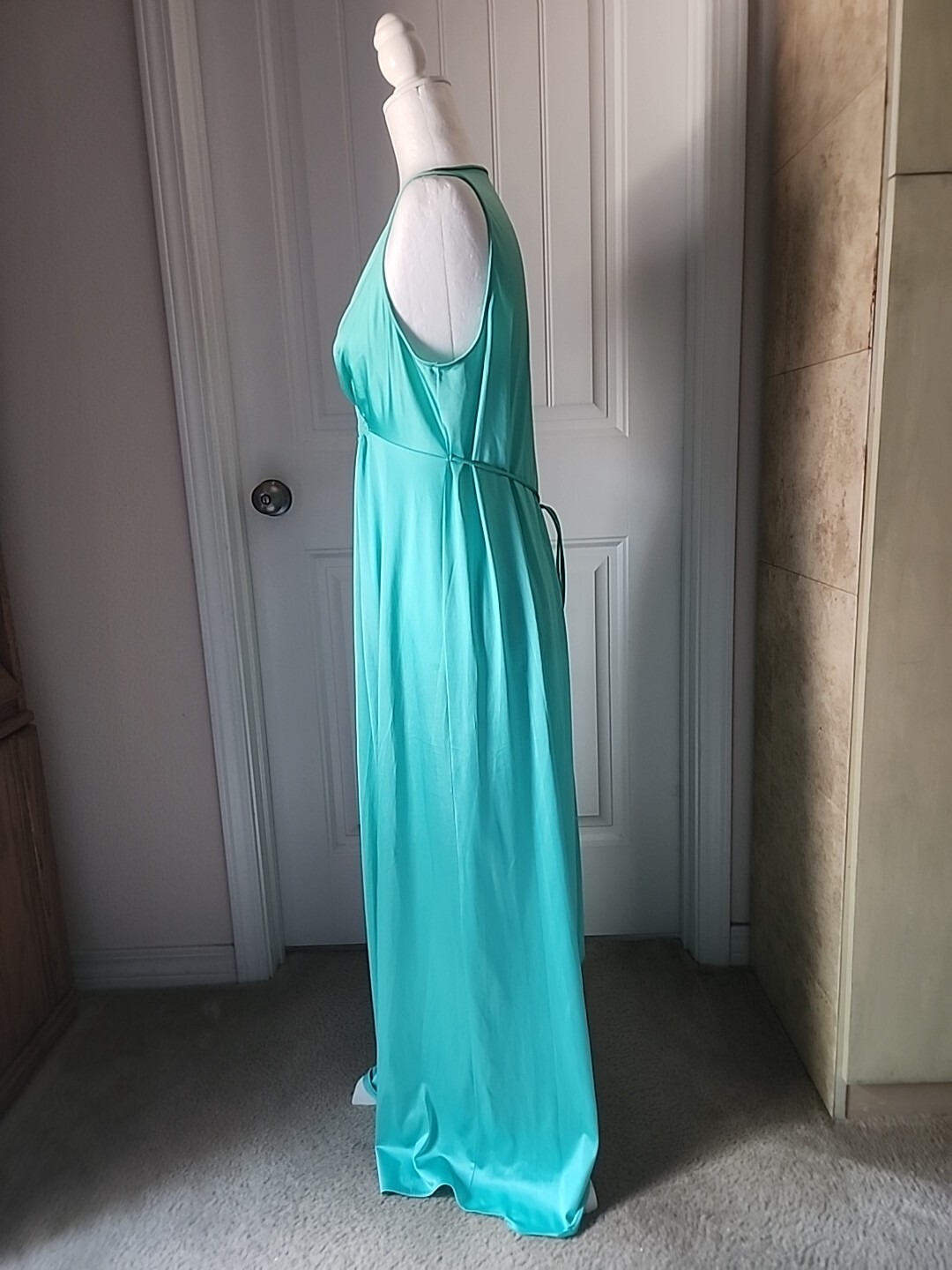 Vintage Vanity Fair Dressing/Night Gown Size 34 Seafoam Green Color 💚 52&Prime; Long